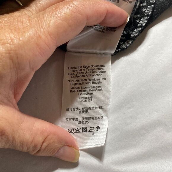 DKNY Faux Leather Wrap Houndstooth Sleeveless Dress‎ Sheath MIDI Black White 2 - Picture 14 of 14